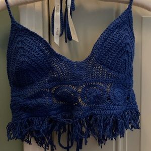 Crochet tie up halter top